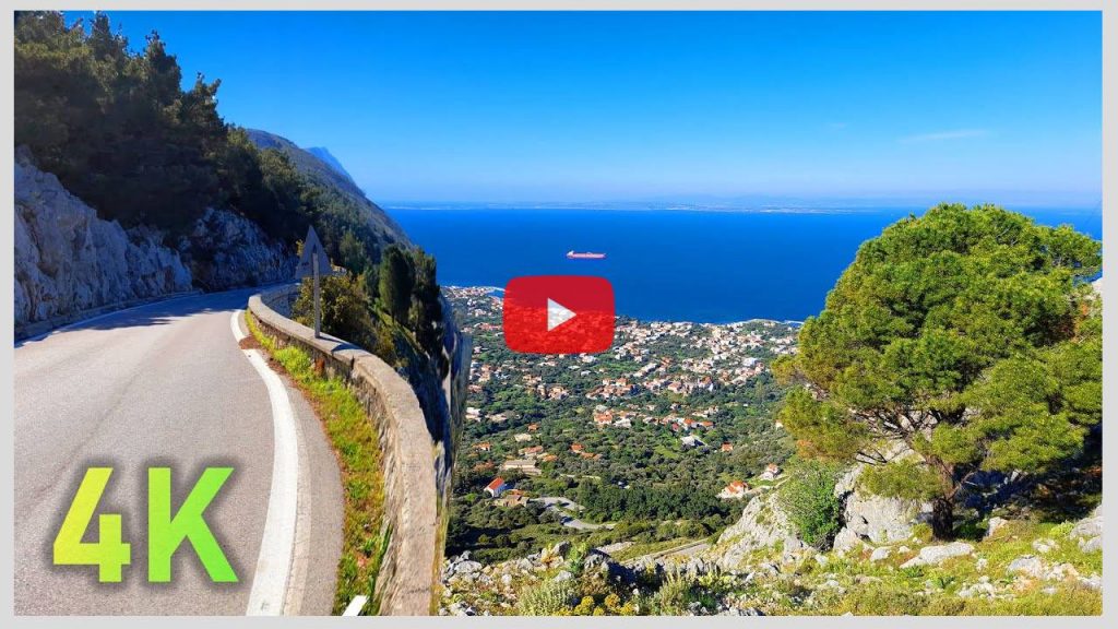 4K Beautiful Landscape | 13 km Cycling from a Mountain Road (600 m high) to a Road by the Sea