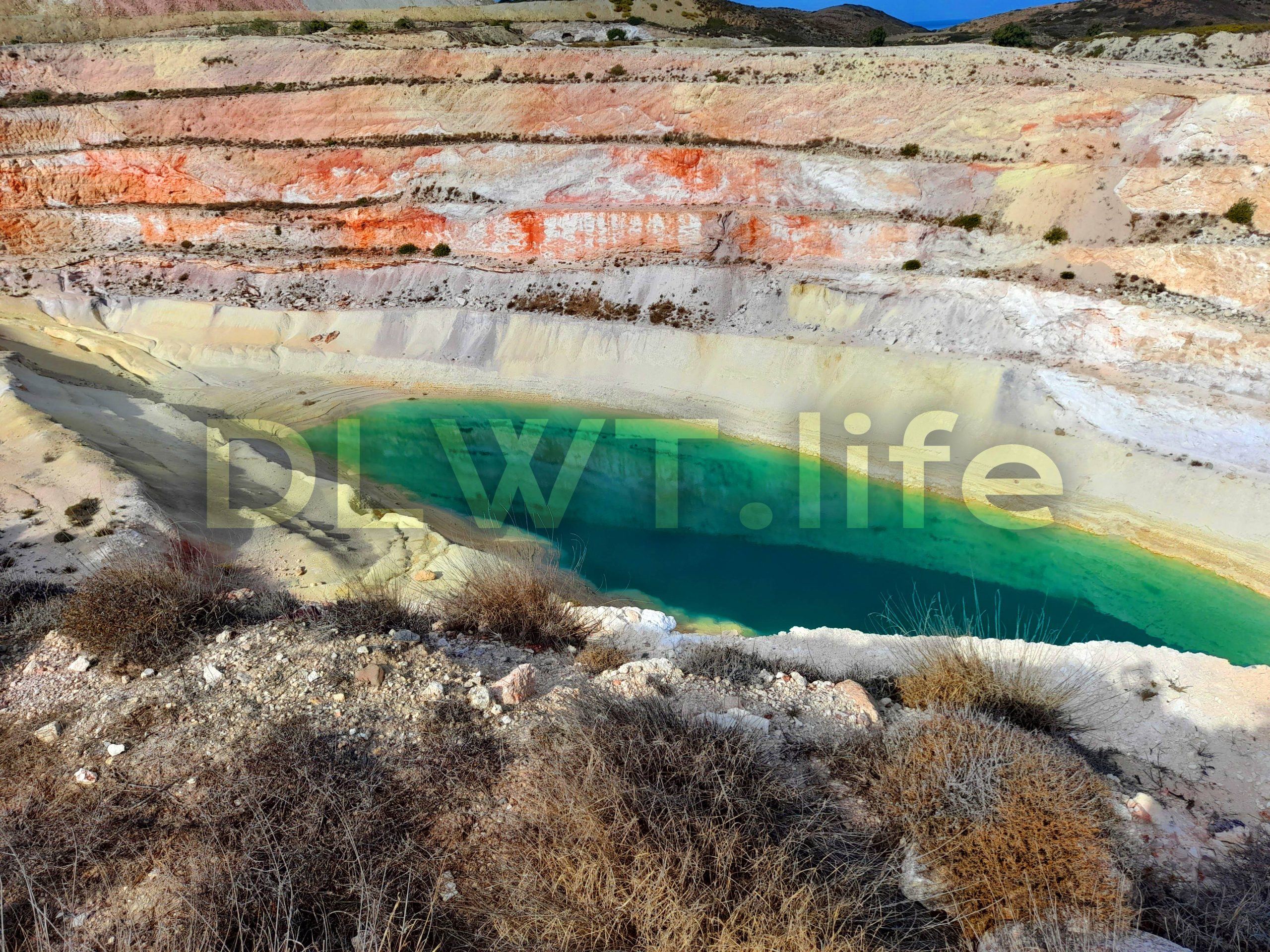 Acidic lake of sulfur mine